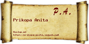 Prikopa Anita névjegykártya