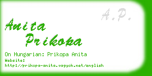 anita prikopa business card